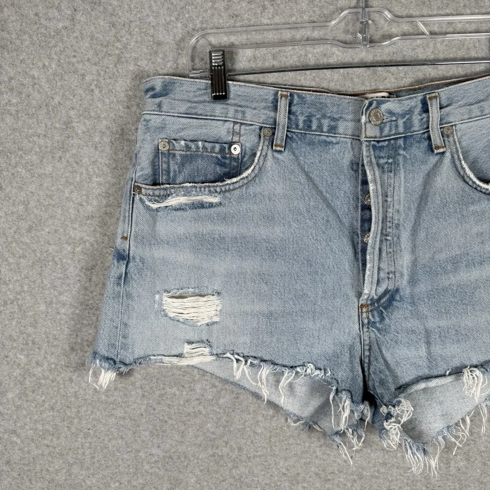 Agolde parker shorts womens 34 denim cutoff distressed vintage style